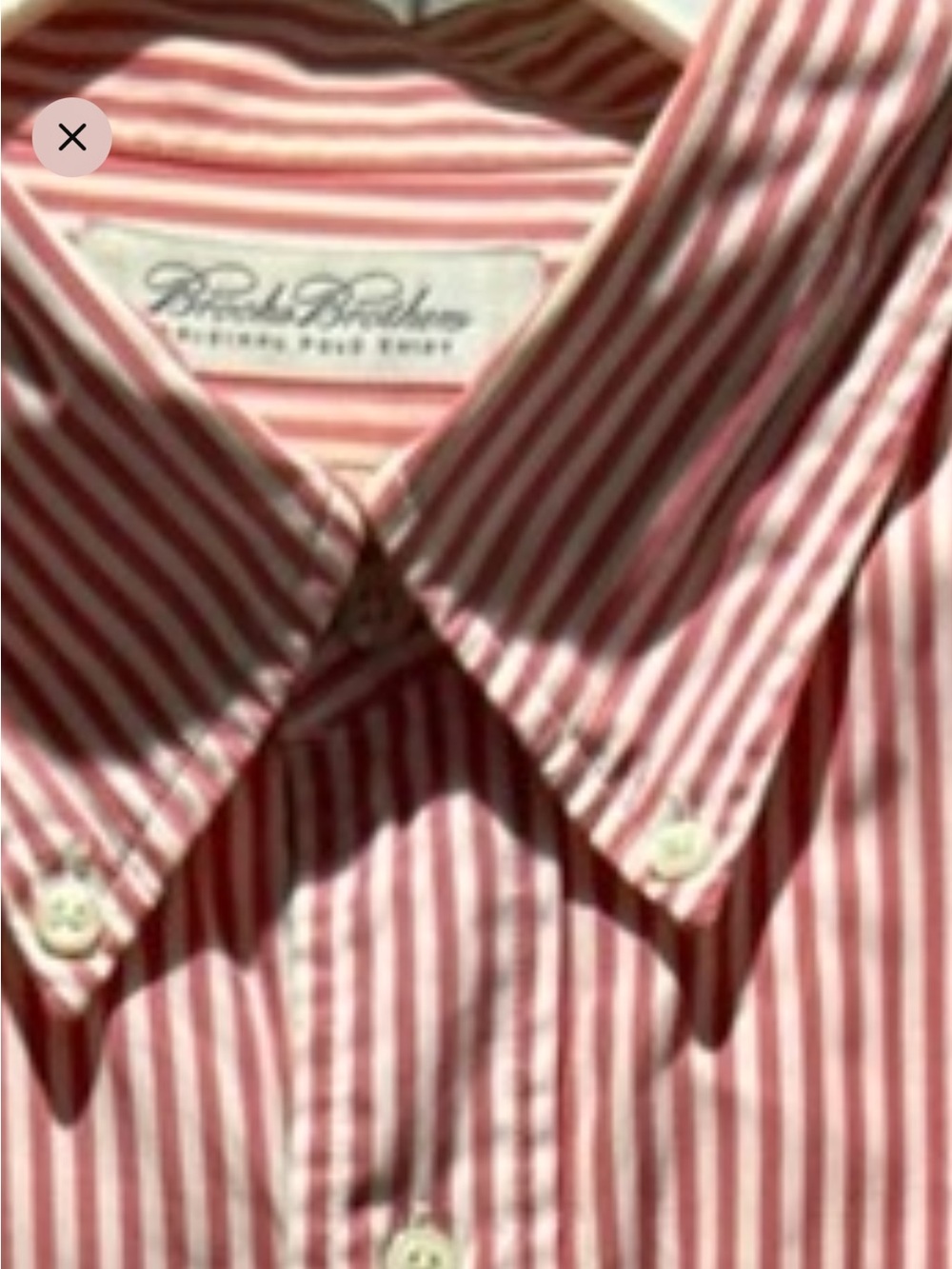 Brooks Brothers Men’s Red & White Striped Button-Down Shirt XL 17.5x36